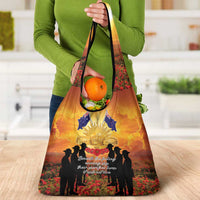 ANZAC Day Grocery Bag Remembrance Tribute Soldiers And Poppy Field