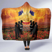 ANZAC Day Hooded Blanket Remembrance Tribute Soldiers And Poppy Field