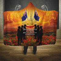 ANZAC Day Hooded Blanket Remembrance Tribute Soldiers And Poppy Field