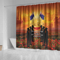 ANZAC Day Shower Curtain Remembrance Tribute Soldiers And Poppy Field LT05 - Polynesian Pride
