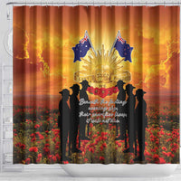 ANZAC Day Shower Curtain Remembrance Tribute Soldiers And Poppy Field LT05 - Polynesian Pride
