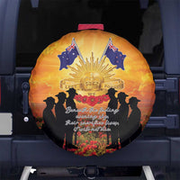 ANZAC Day Spare Tire Cover Remembrance Tribute Soldiers And Poppy Field