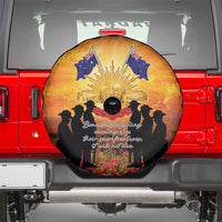 ANZAC Day Spare Tire Cover Remembrance Tribute Soldiers And Poppy Field
