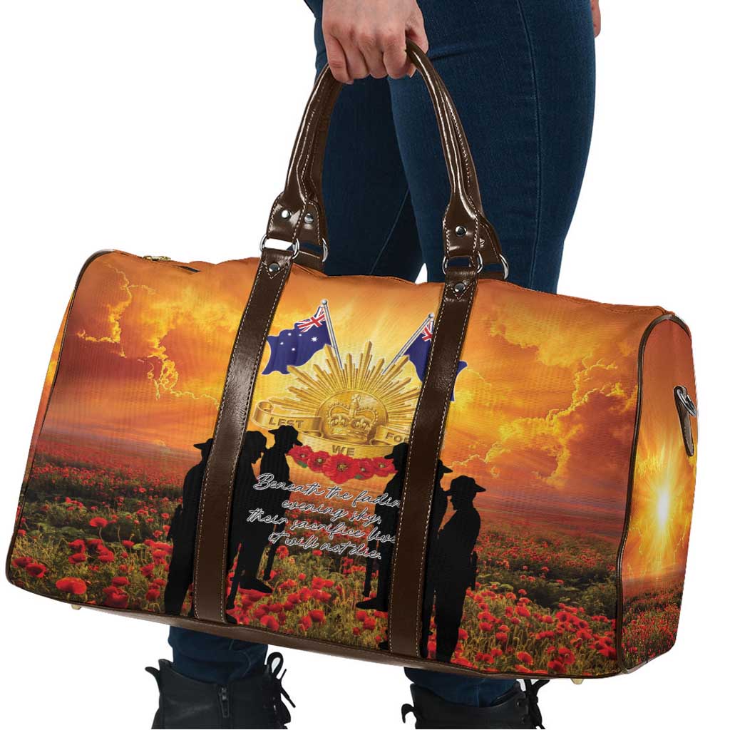 ANZAC Day Travel Bag Remembrance Tribute Soldiers And Poppy Field LT05 - Polynesian Pride