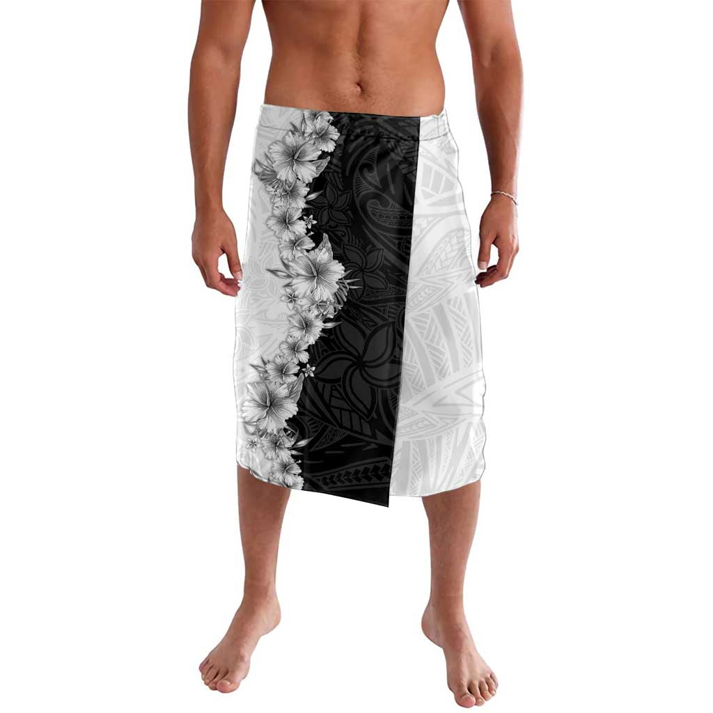Hawaii Hibiscus Flowers Lavalava Grayscale Polynesian Pattern
