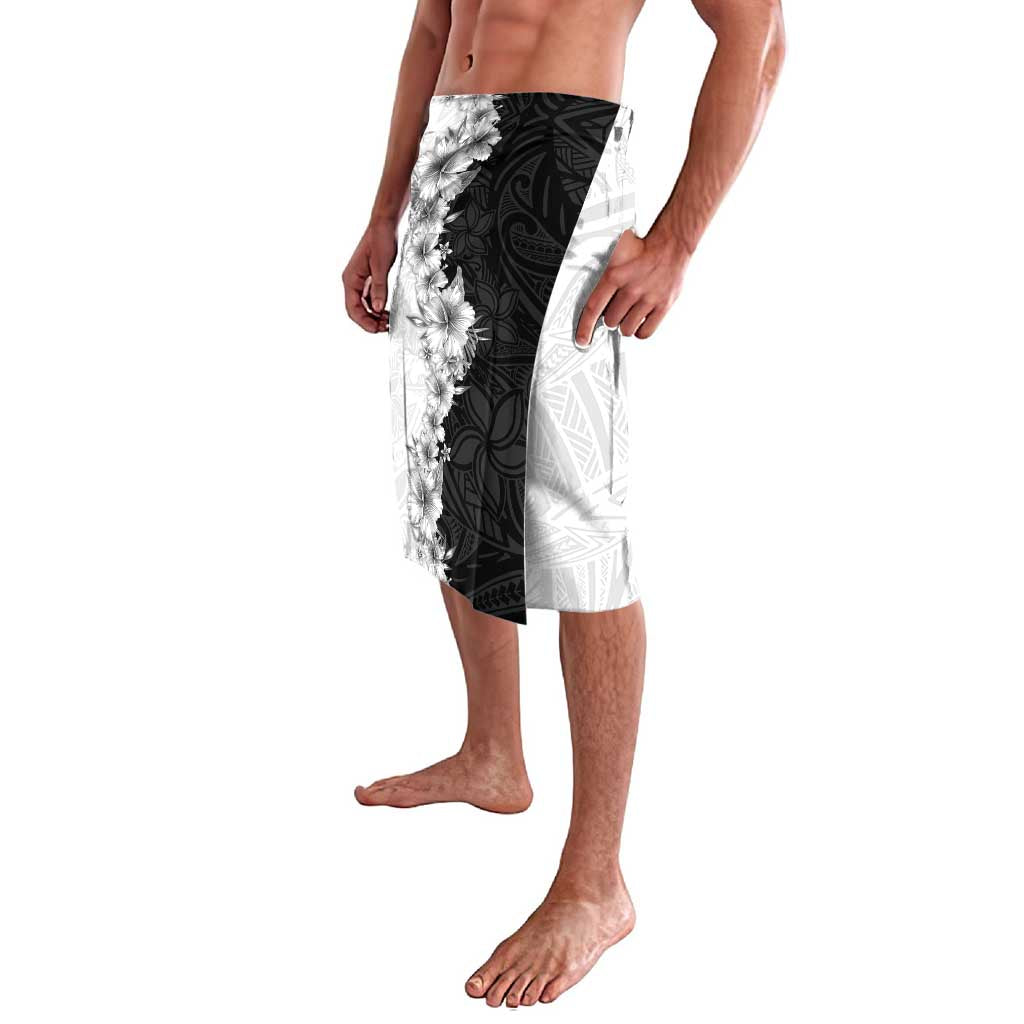 Hawaii Hibiscus Flowers Lavalava Grayscale Polynesian Pattern LT05 - Polynesian Pride