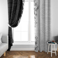 Hawaii Hibiscus Flowers Window Curtain Grayscale Polynesian Pattern LT05 - Polynesian Pride