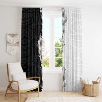 Hawaii Hibiscus Flowers Window Curtain Grayscale Polynesian Pattern LT05 - Polynesian Pride