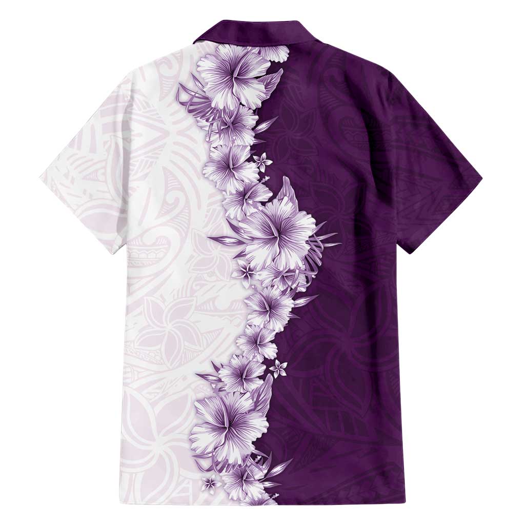 Hawaii Hibiscus Flowers Hawaiian Shirt Purple Polynesian Pattern LT05 - Polynesian Pride