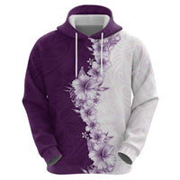 Hawaii Hibiscus Flowers Hoodie Purple Polynesian Pattern LT05 - Polynesian Pride