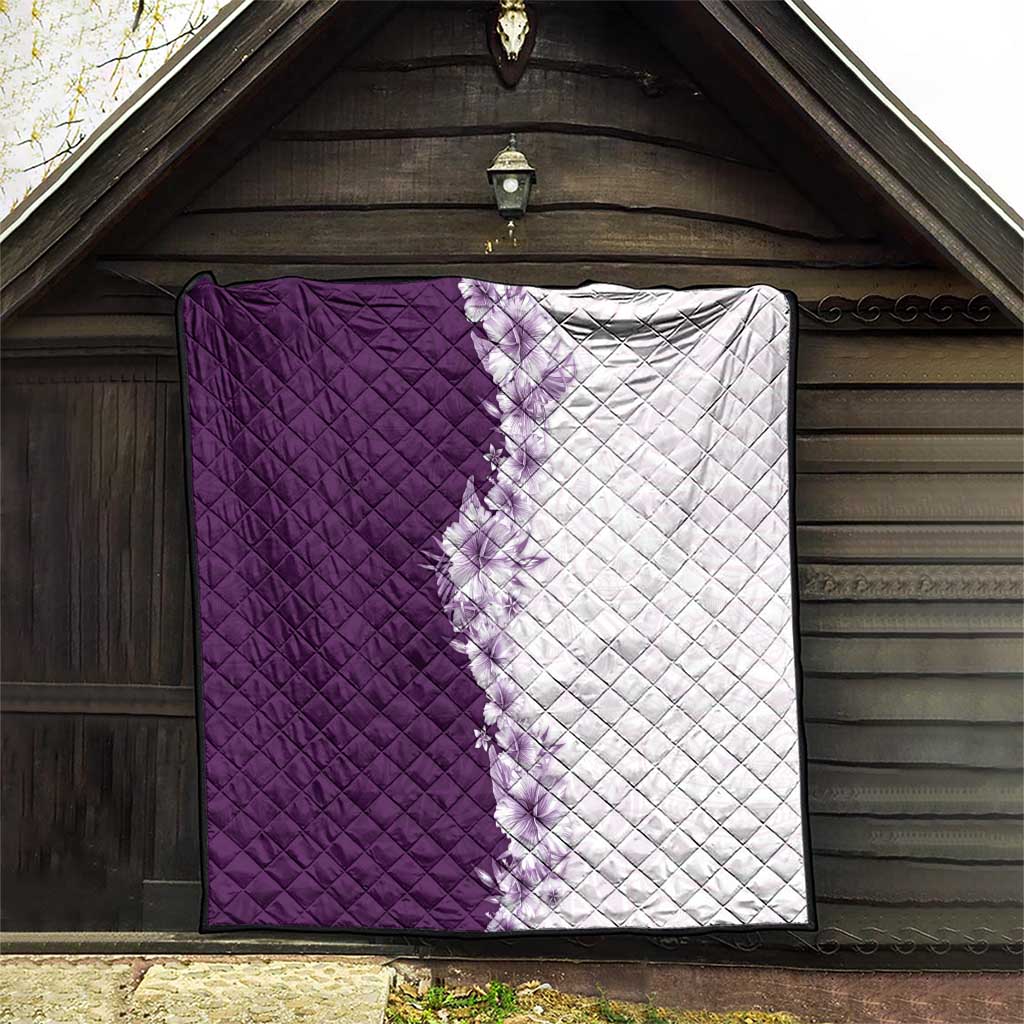 Hawaii Hibiscus Flowers Quilt Purple Polynesian Pattern LT05 - Polynesian Pride