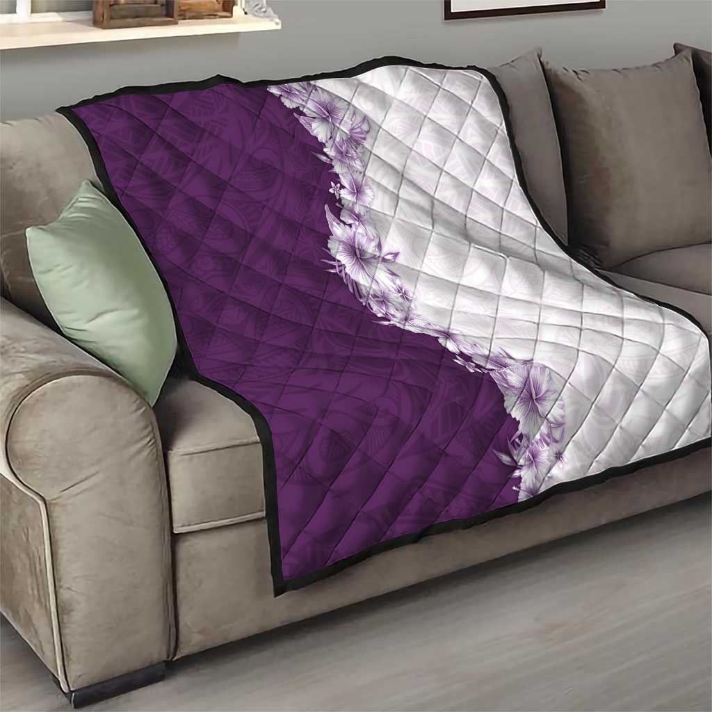 Hawaii Hibiscus Flowers Quilt Purple Polynesian Pattern LT05 - Polynesian Pride