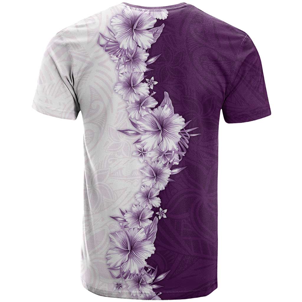 Hawaii Hibiscus Flowers T Shirt Purple Polynesian Pattern