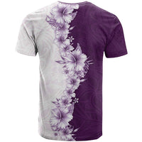 Hawaii Hibiscus Flowers T Shirt Purple Polynesian Pattern
