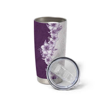 Hawaii Hibiscus Flowers Tumbler Cup Purple Polynesian Pattern