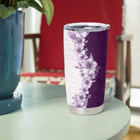 Hawaii Hibiscus Flowers Tumbler Cup Purple Polynesian Pattern