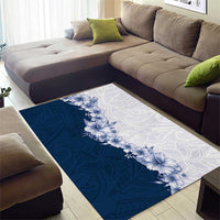 Hawaii Hibiscus Flowers Area Rug Blue Polynesian Pattern LT05 - Polynesian Pride