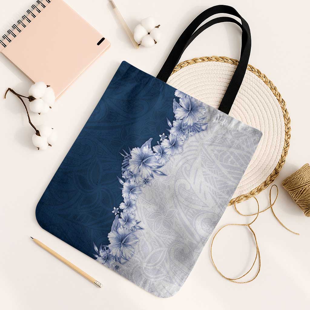 Hawaii Hibiscus Flowers Tote Bag Blue Polynesian Pattern LT05 Black Strap One Size Blue - Polynesian Pride