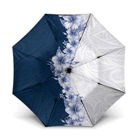 Hawaii Hibiscus Flowers Umbrella Blue Polynesian Pattern