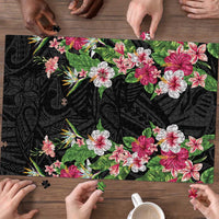 Hawaii Tropical Flowers Puzzle Black Polynesian Tattoo Art LT05 - Polynesian Pride