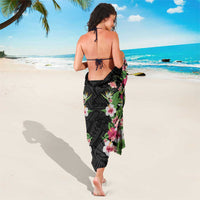 Hawaii Tropical Flowers Sarong Black Polynesian Tattoo Art LT05 - Polynesian Pride