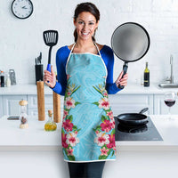 Hawaii Tropical Flowers Apron Sky Blue Polynesian Tattoo Art LT05 - Polynesian Pride