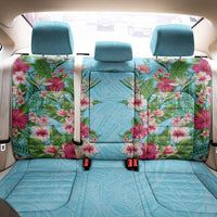 Hawaii Tropical Flowers Back Car Seat Cover Sky Blue Polynesian Tattoo Art