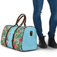 Hawaii Tropical Flowers Travel Bag Sky Blue Polynesian Tattoo Art LT05 - Polynesian Pride