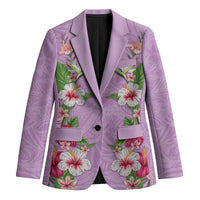 Hawaii Tropical Flowers Blazer Lavender Polynesian Tattoo Art LT05 Unisex Lavender - Polynesian Pride