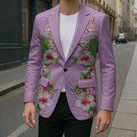 Hawaii Tropical Flowers Blazer Lavender Polynesian Tattoo Art LT05 - Polynesian Pride