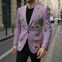 Hawaii Tropical Flowers Blazer Lavender Polynesian Tattoo Art LT05 - Polynesian Pride