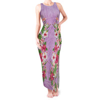 Hawaii Tropical Flowers Tank Maxi Dress Lavender Polynesian Tattoo Art LT05 Women Lavender - Polynesian Pride