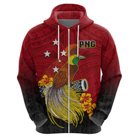 Personalized Papua New Guinea Hoodie Bird Of Paradise Hibiscus With Motuan Pattern LT05 - Polynesian Pride