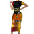 Personalized Papua New Guinea Independence Day Short Sleeve Bodycon Dress Bird Of Paradise With Polynesian Pattern LT05 Long Dress Yellow - Polynesian Pride