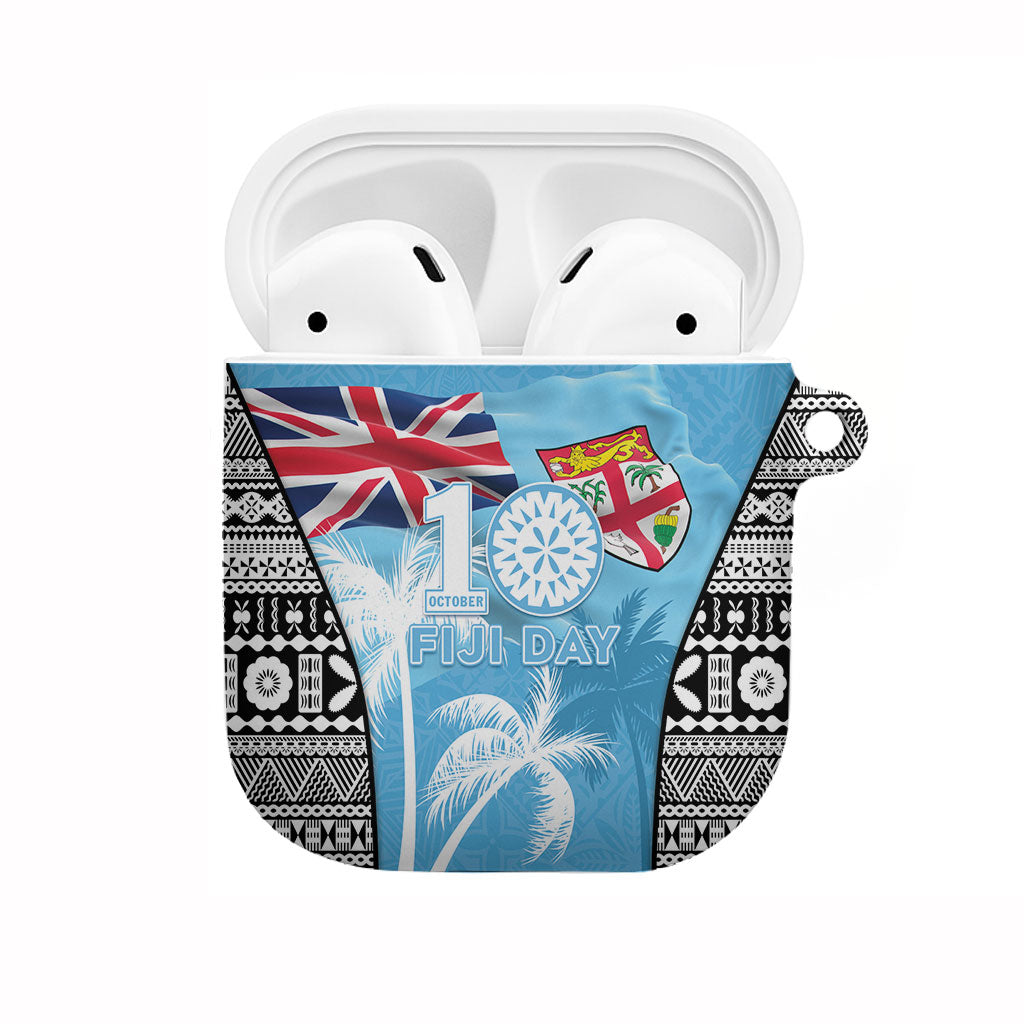 Fiji Day 2026 AirPods Case Masi Tapa Pattern With Palm Tree