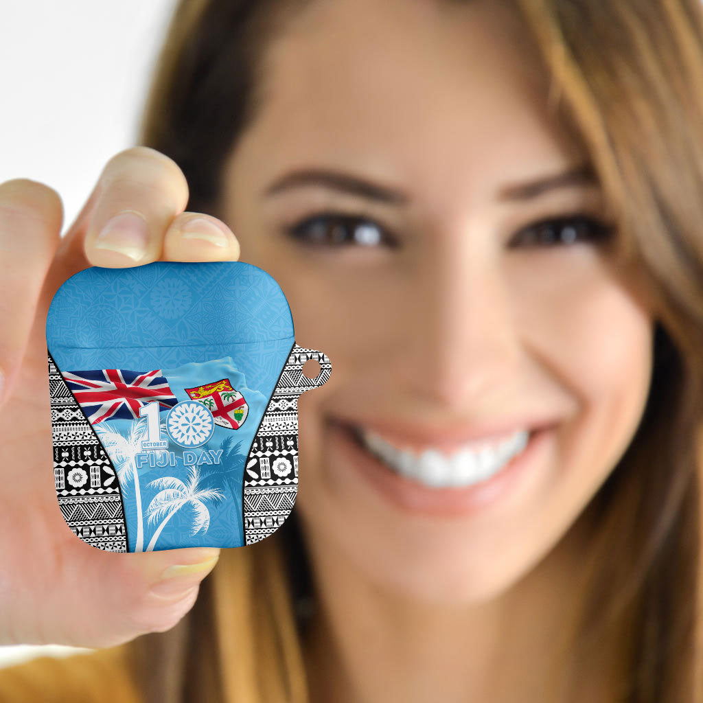 Fiji Day 2026 AirPods Case Masi Tapa Pattern With Palm Tree