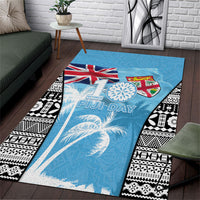 Fiji Day 2026 Area Rug Masi Tapa Pattern With Palm Tree