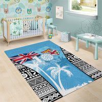 Fiji Day 2026 Area Rug Masi Tapa Pattern With Palm Tree