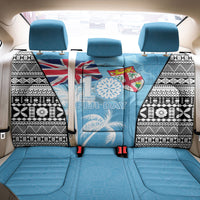 Fiji Day 2026 Back Car Seat Cover Masi Tapa Pattern With Palm Tree