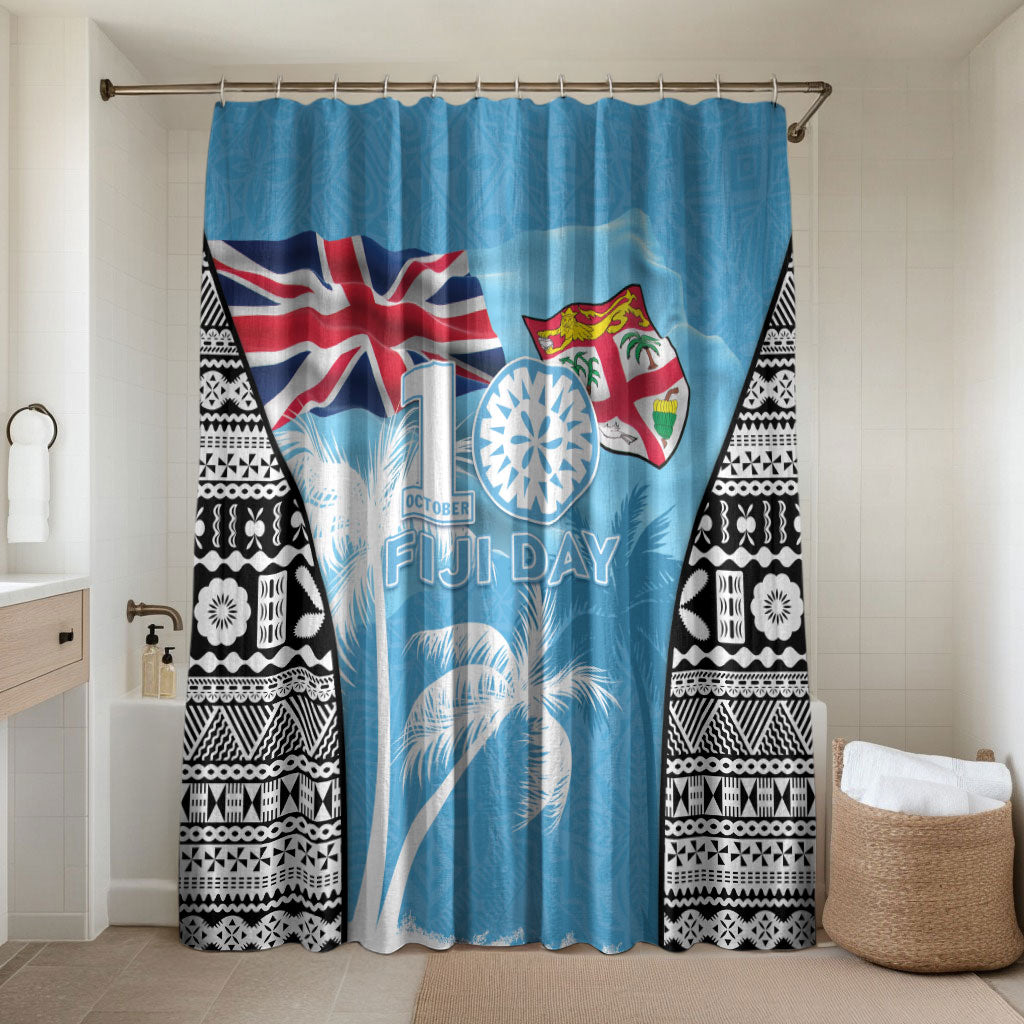 Fiji Day 2026 Bathroom Set Masi Tapa Pattern With Palm Tree
