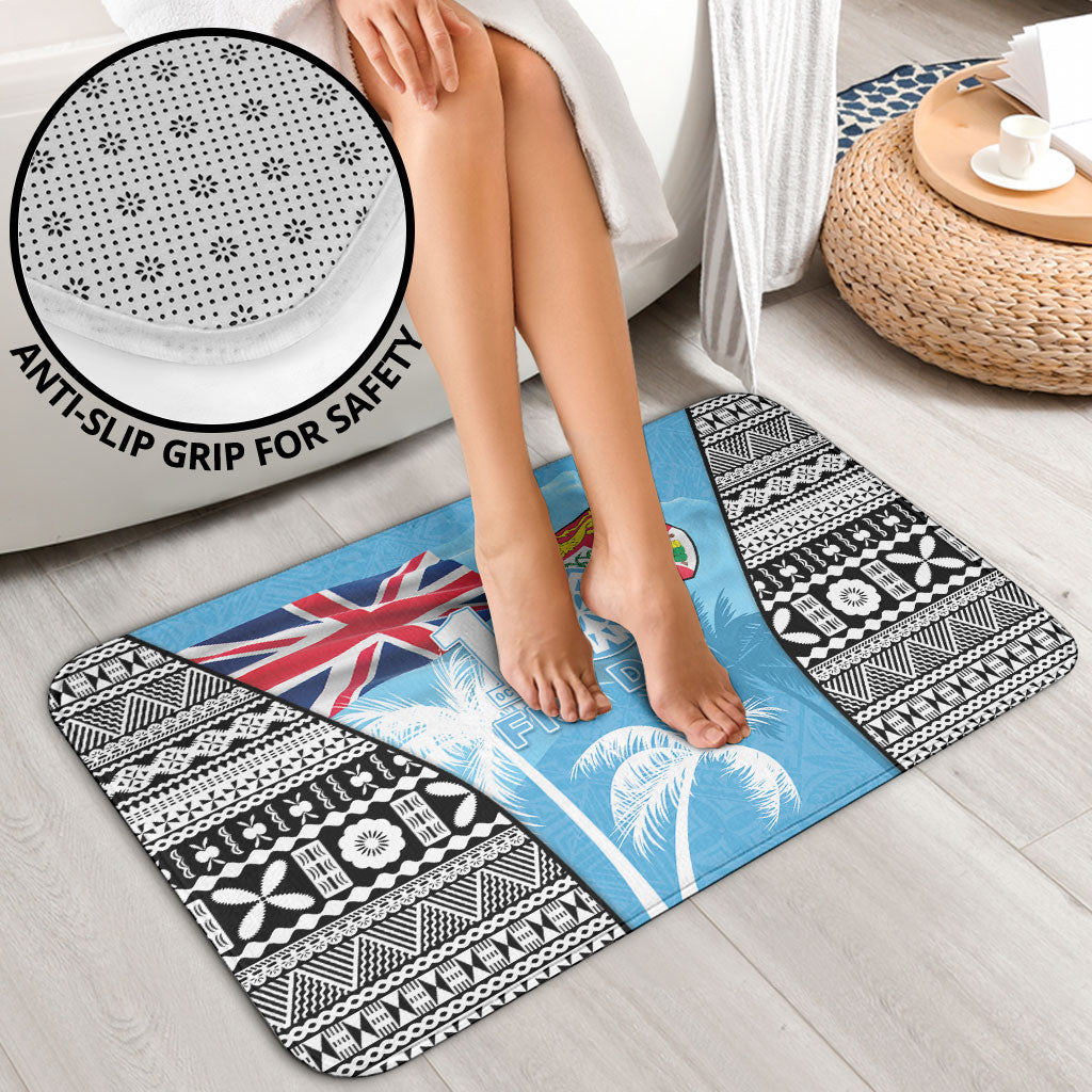 Fiji Day 2026 Bathroom Set Masi Tapa Pattern With Palm Tree