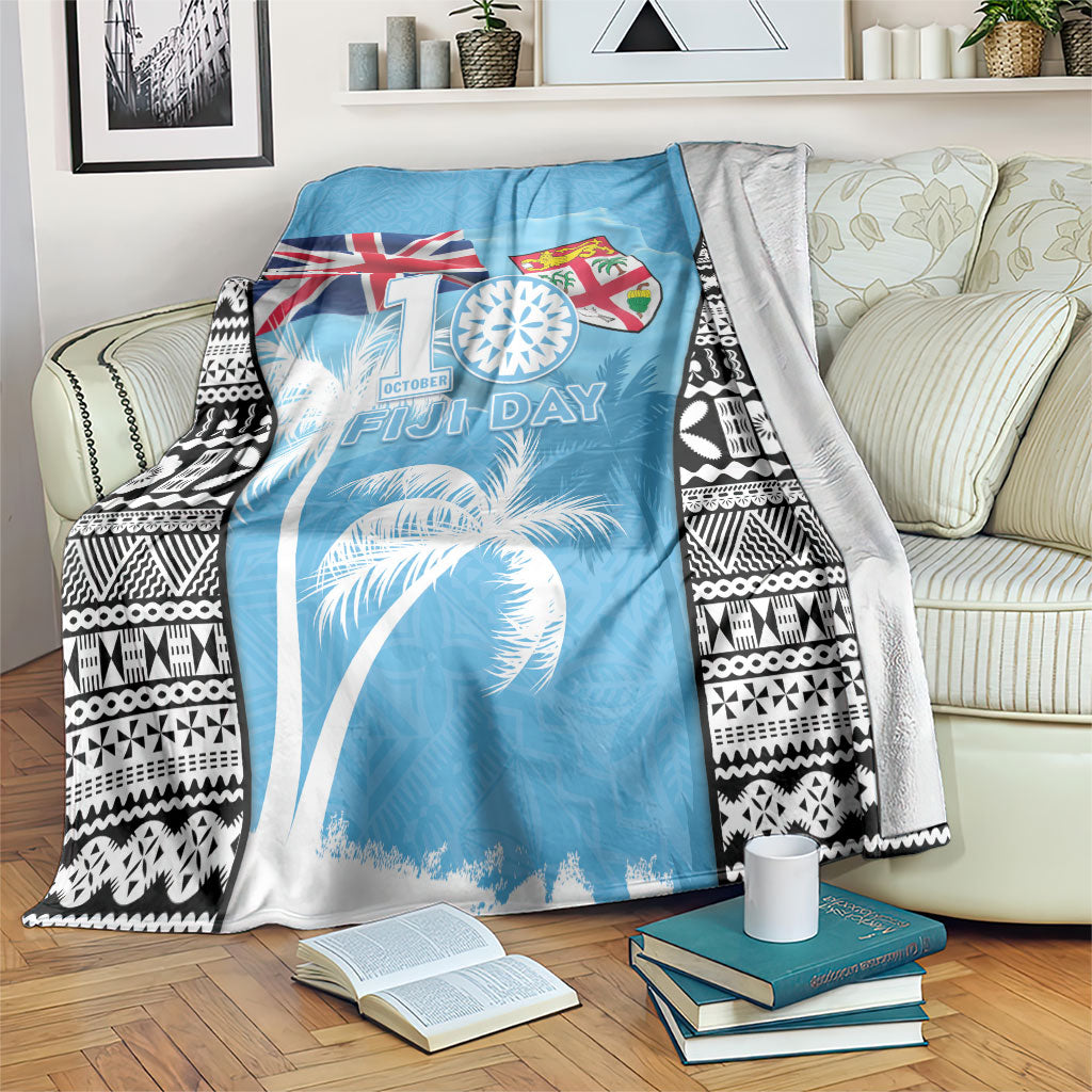 Fiji Day 2026 Blanket Masi Tapa Pattern With Palm Tree
