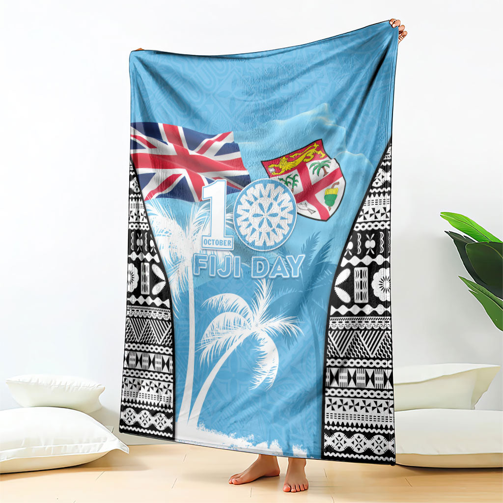 Fiji Day 2026 Blanket Masi Tapa Pattern With Palm Tree