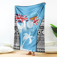 Fiji Day 2026 Blanket Masi Tapa Pattern With Palm Tree
