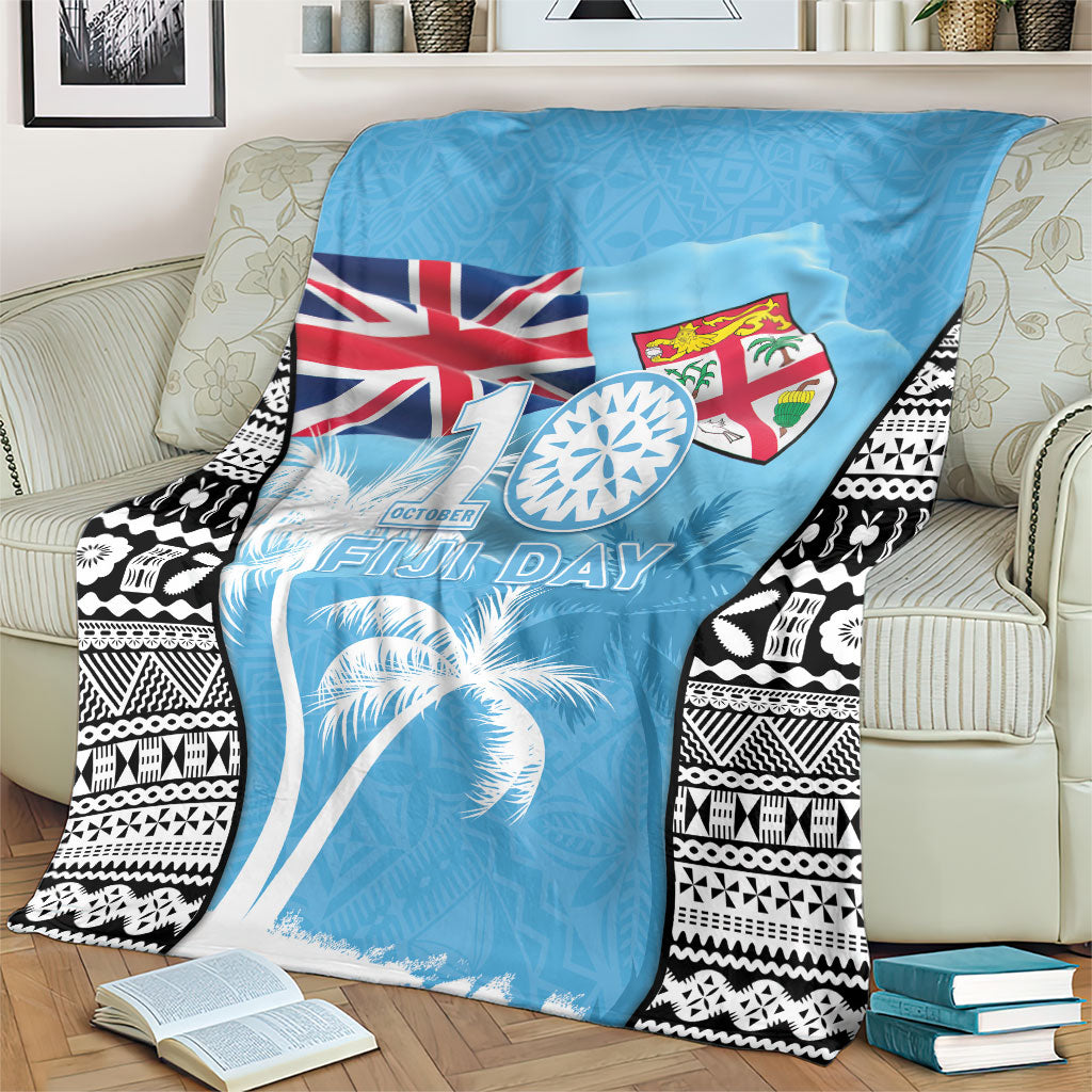 Fiji Day 2026 Blanket Masi Tapa Pattern With Palm Tree