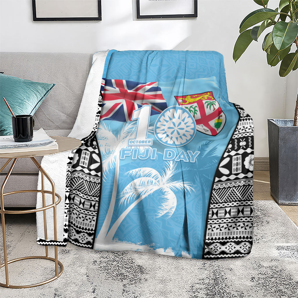 Fiji Day 2026 Blanket Masi Tapa Pattern With Palm Tree