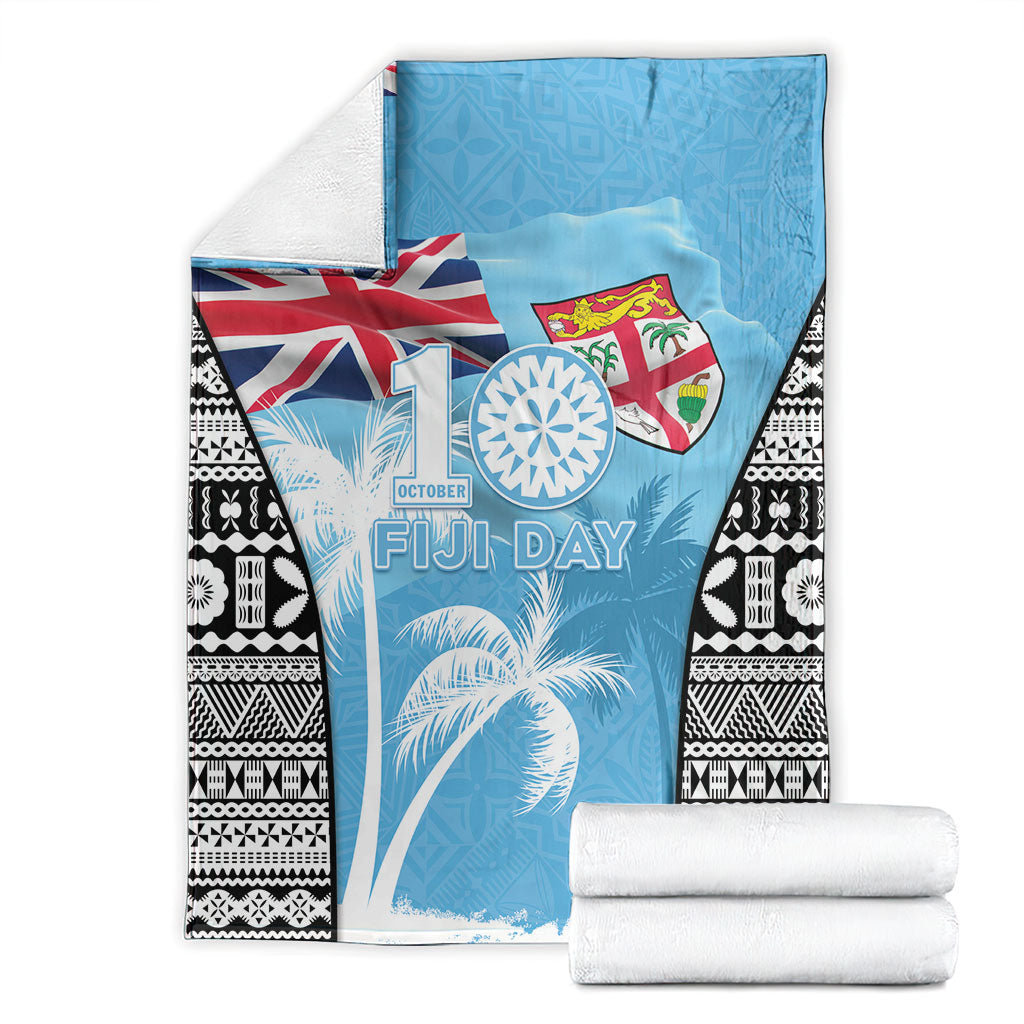 Fiji Day 2026 Blanket Masi Tapa Pattern With Palm Tree