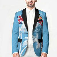 Personalised Fiji Day 2026 Blazer Masi Tapa Pattern With Palm Tree