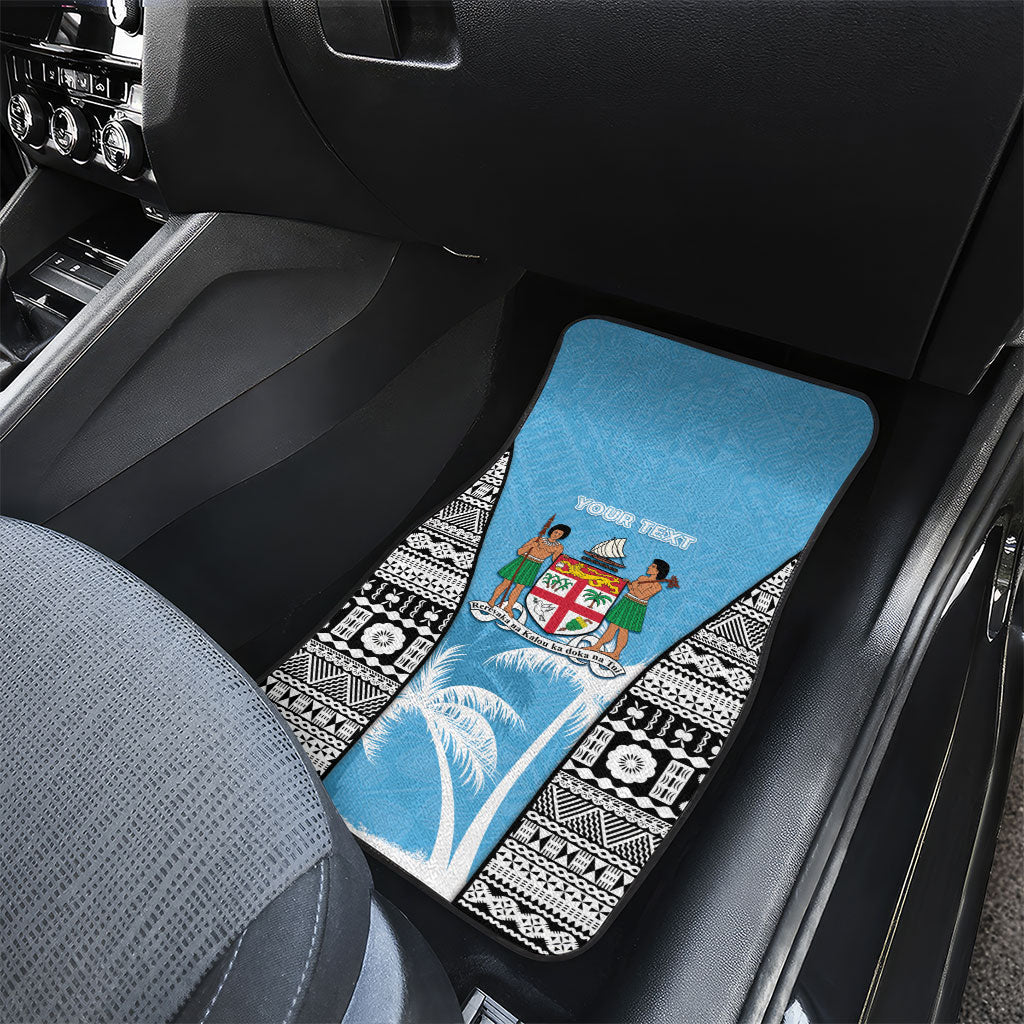 Personalised Fiji Day 2026 Car Mats Masi Tapa Pattern With Palm Tree