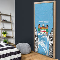 Personalised Fiji Day 2026 Door Cover Masi Tapa Pattern With Palm Tree